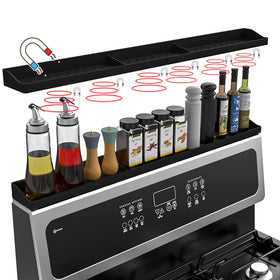 Weiwavivi 30-inch magnetic stove top shelf back view securing over-stove storage