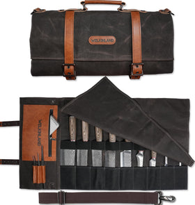 WELKINLAND 13-pocket knife-roll with organized compartments for quick access
