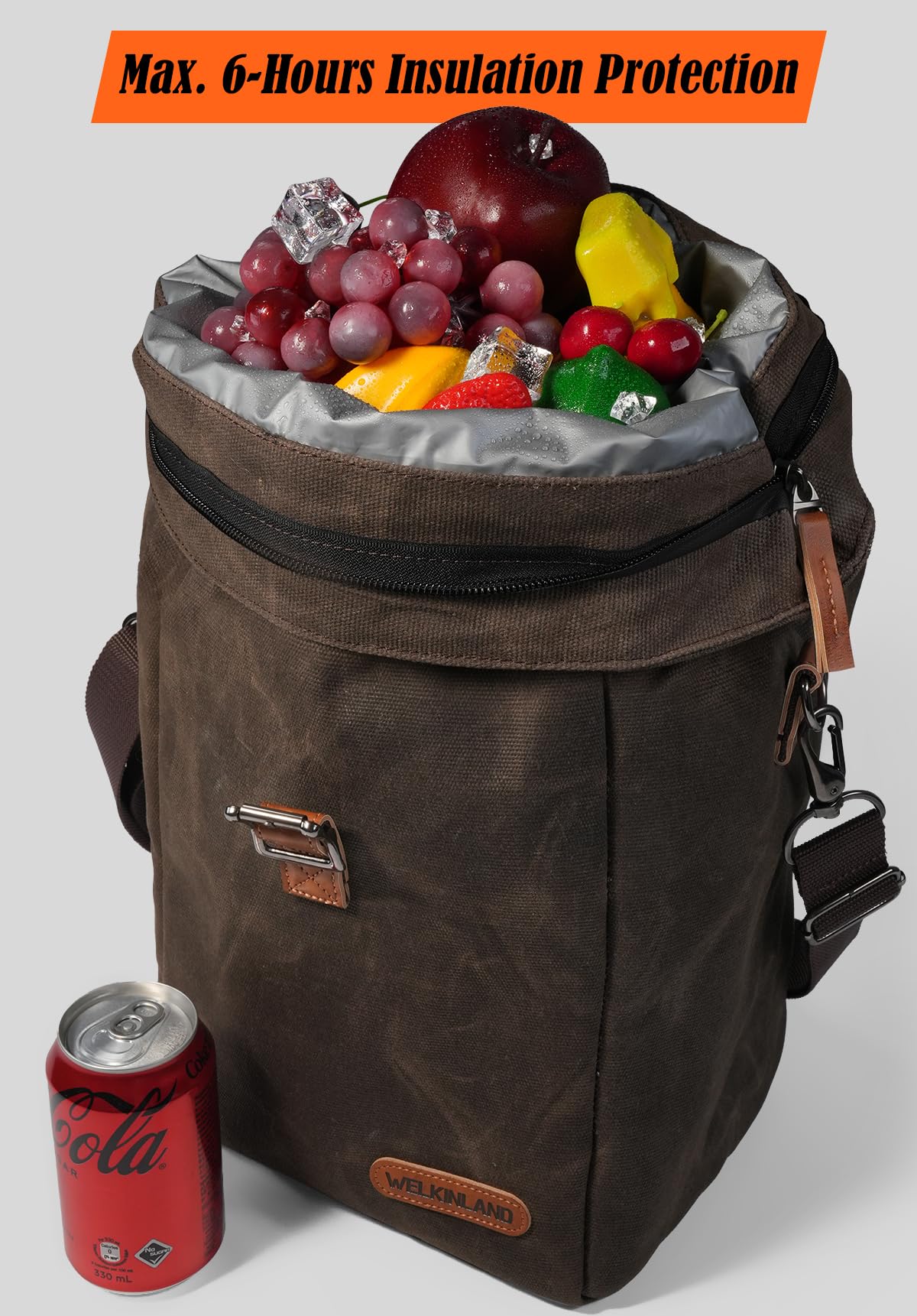 WELKINLAND PEVA-insulated lining keeps meals cool and organized.