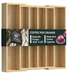 Well Weng bamboo organizer fully expanded to fit wide drawers for flexible storage.