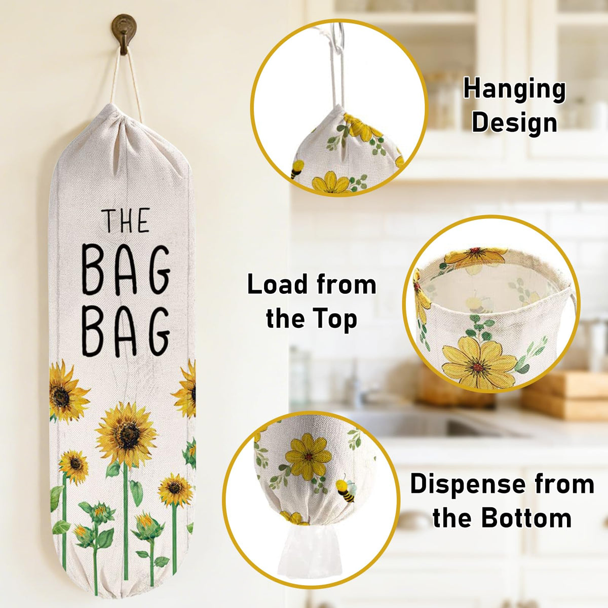 WELLBANEE elastic bottom enables one-at-a-time bag dispensing.
