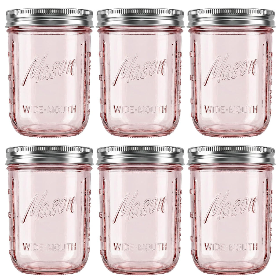 WELLIFE 16 oz wide-mouth jar with lids for easy storage and canning.