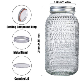 WELLIFE 64 oz mason jar wide mouth opening eases filling and thorough cleaning