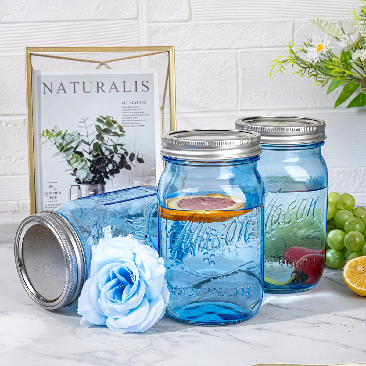 WELLIFE 32oz wide-mouth jar emphasizes durable glass for DIY crafts and meals