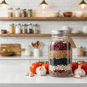 WELLIFE half-gallon mason jar ideal for loading chunky ingredients.