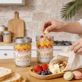 WELLIFE clear glass mason jar displaying contents at a glance