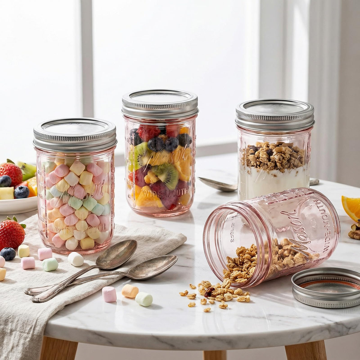WELLIFE overnight oats prepared in a 16 oz jar.