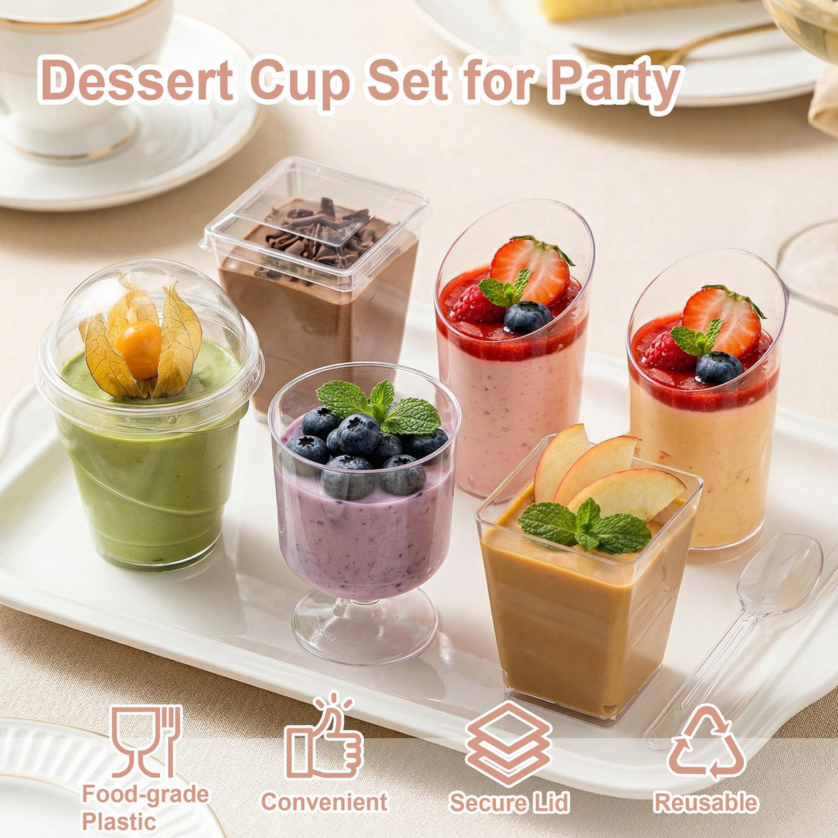 WELLIFE parfait and tiramisu cups showcase layered desserts at parties
