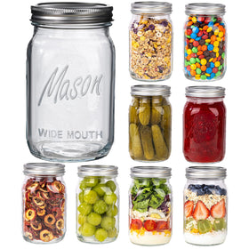WELLIFE 32oz wide mouth mason jar for easy canning and storage