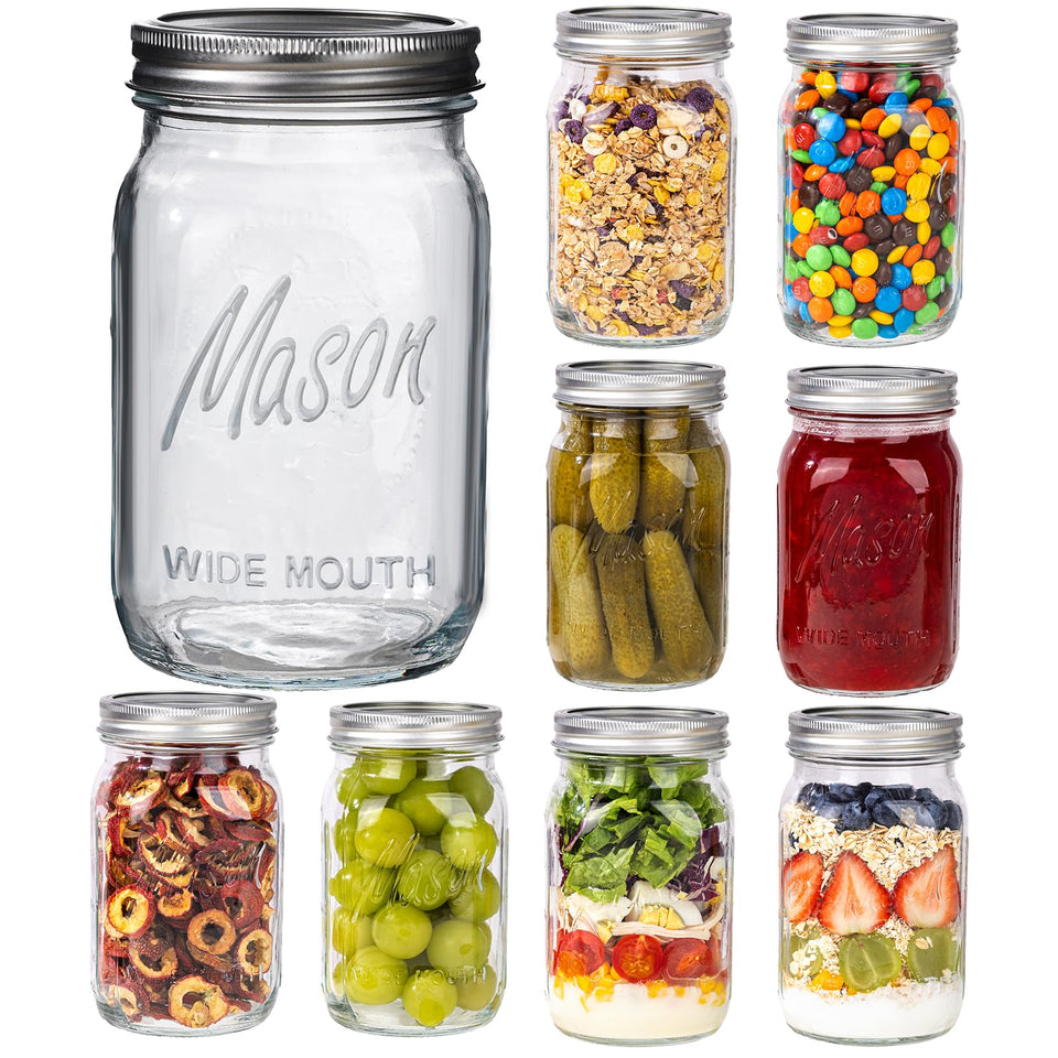 WELLIFE 32oz wide mouth mason jar for easy canning and storage