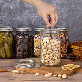 WELLIFE 32oz jar being scooped for thick ingredients