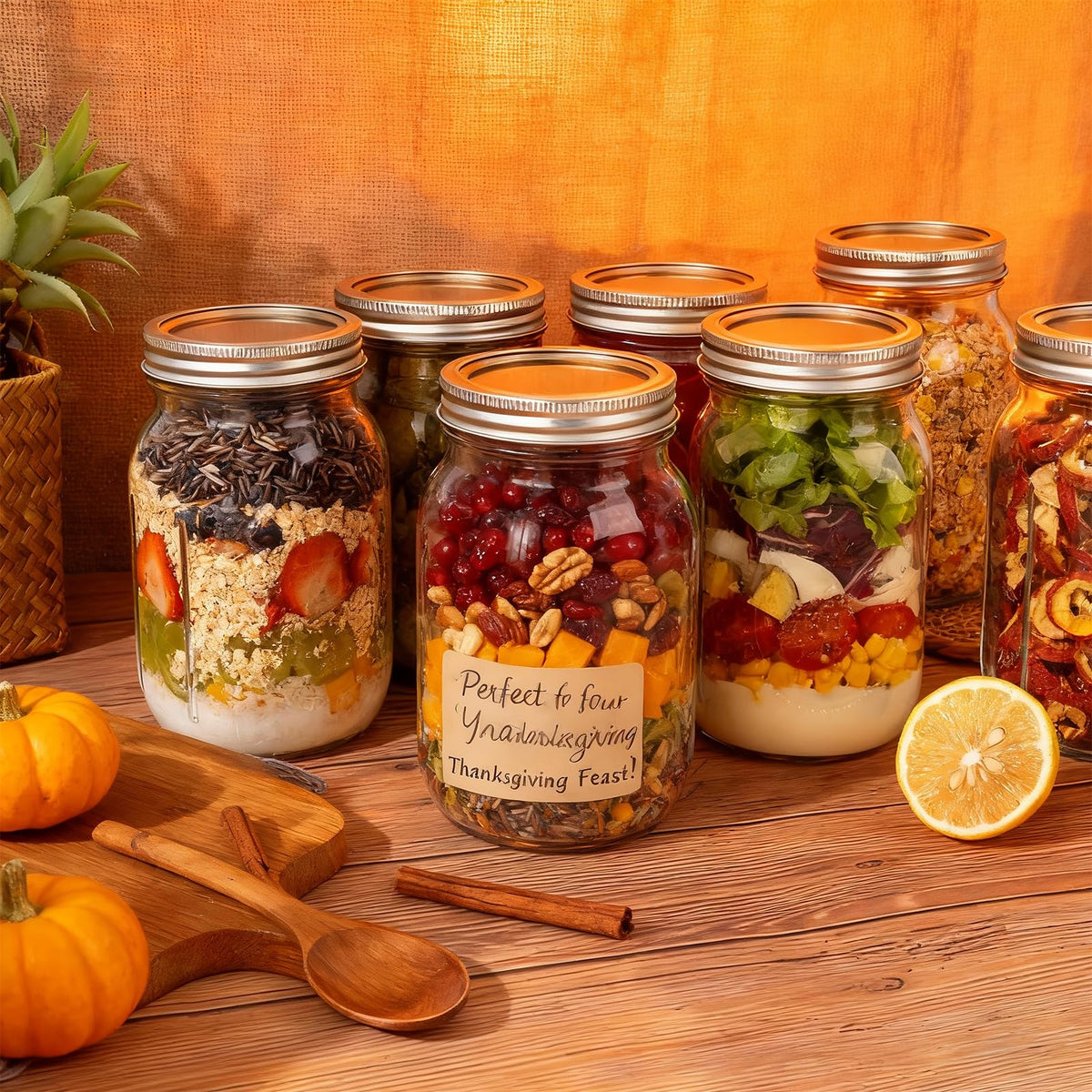 WellLife six-pack of 32oz jars ready for canning and preserving.