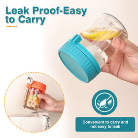 Wells 16oz glass mason jar highlights layered oats and yogurt.