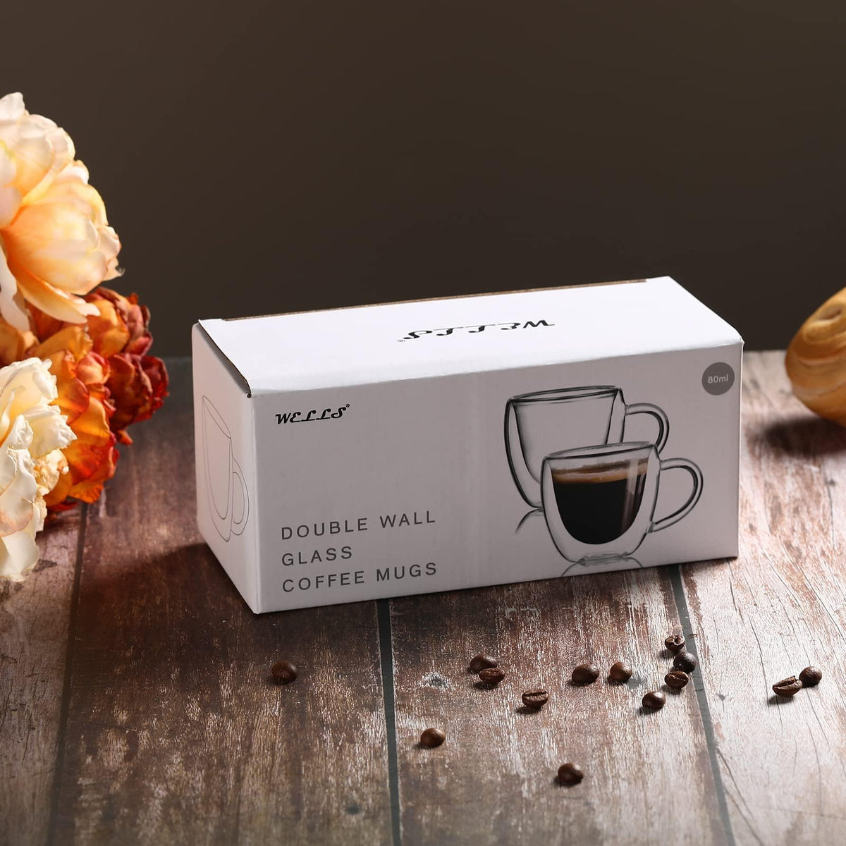 Wells glass floating illusion espresso highlight elegant presentation