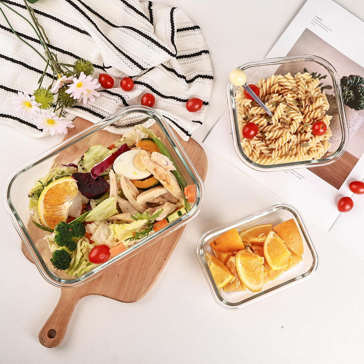 Wells glass meal prep 1510ml container for large meals, casseroles, and fridge storage