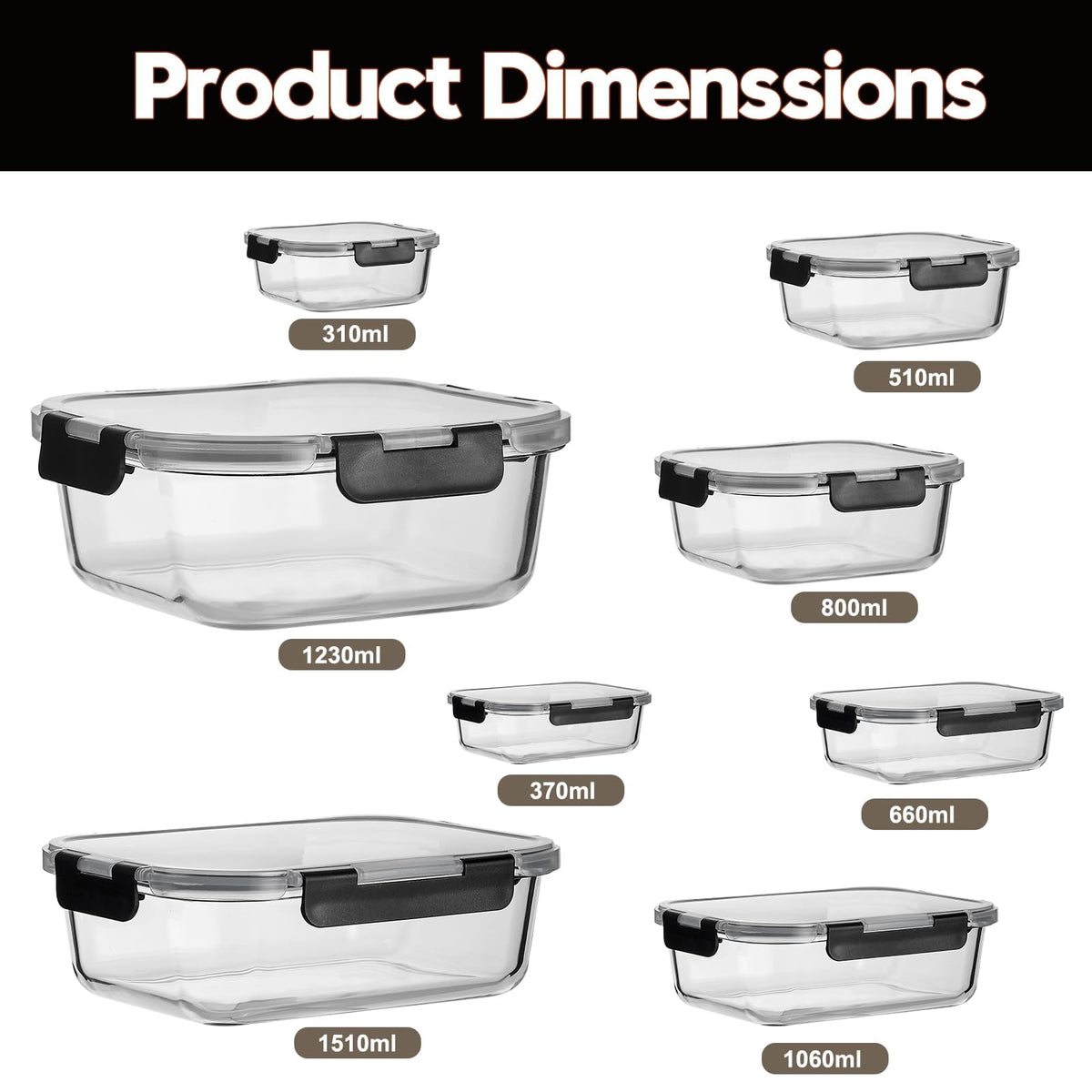 Wells glass meal prep 370ml container perfect for lunch portions and leftovers