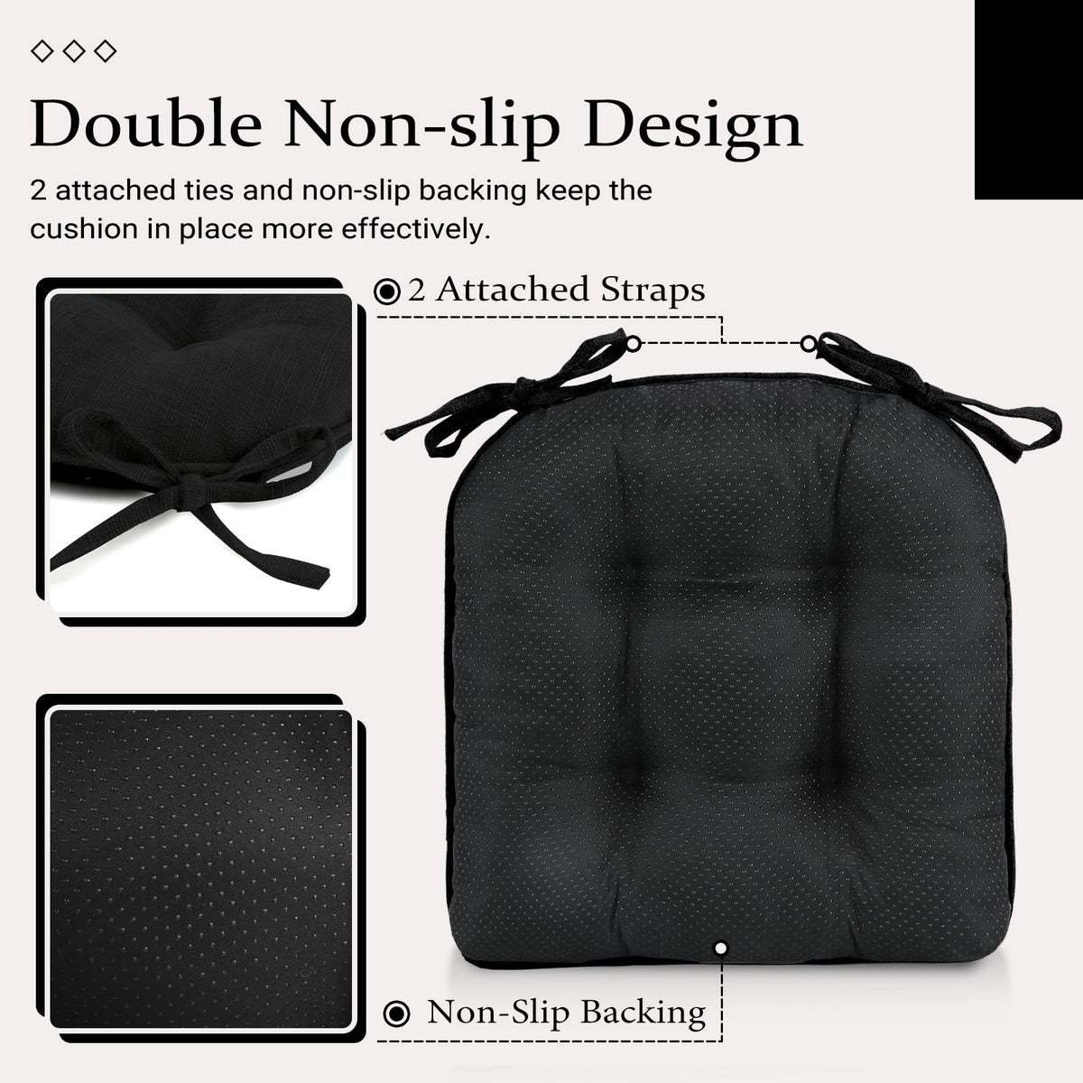 Wellsin textured fabric dining chair pad is breathable and easy to wipe clean.
