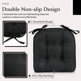 Wellsin textured fabric dining chair pad is breathable and easy to wipe clean.