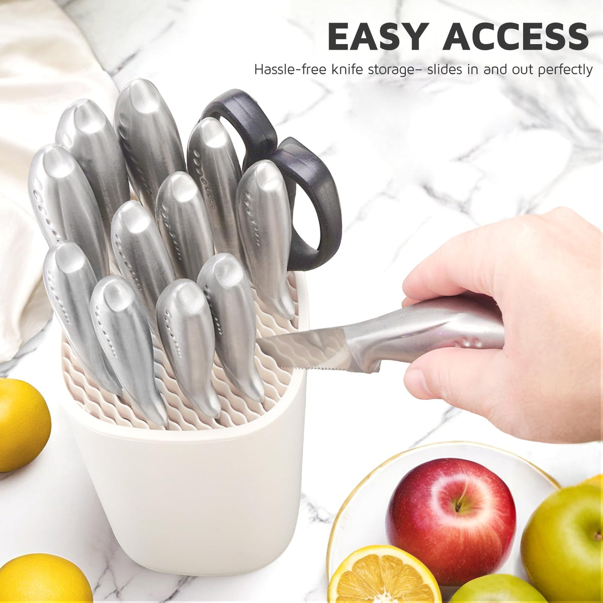 WELLSTAR knife block holder scissors slot for easy access to shears