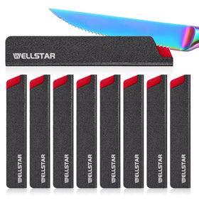 WellSTAR steak knife edge guard with universal fit and velvet interior protects blades.