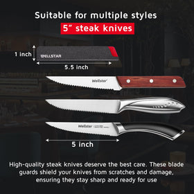 WellSTAR universal guard fits straight or slanted knife handles.