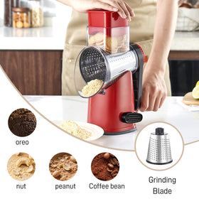 Fully detachable parts for quick cleanup after cheese, nuts, or vegetables