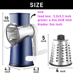 Weltonhm rotary cheese grater fully detachable and dishwasher safe for quick cleanup.