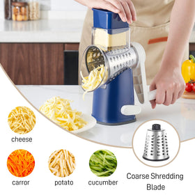 Weltonhm cheese grater food pusher guides ingredients toward blades safely.