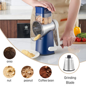 Weltonhm rotary cheese grater handles hard Parmesan with ease.