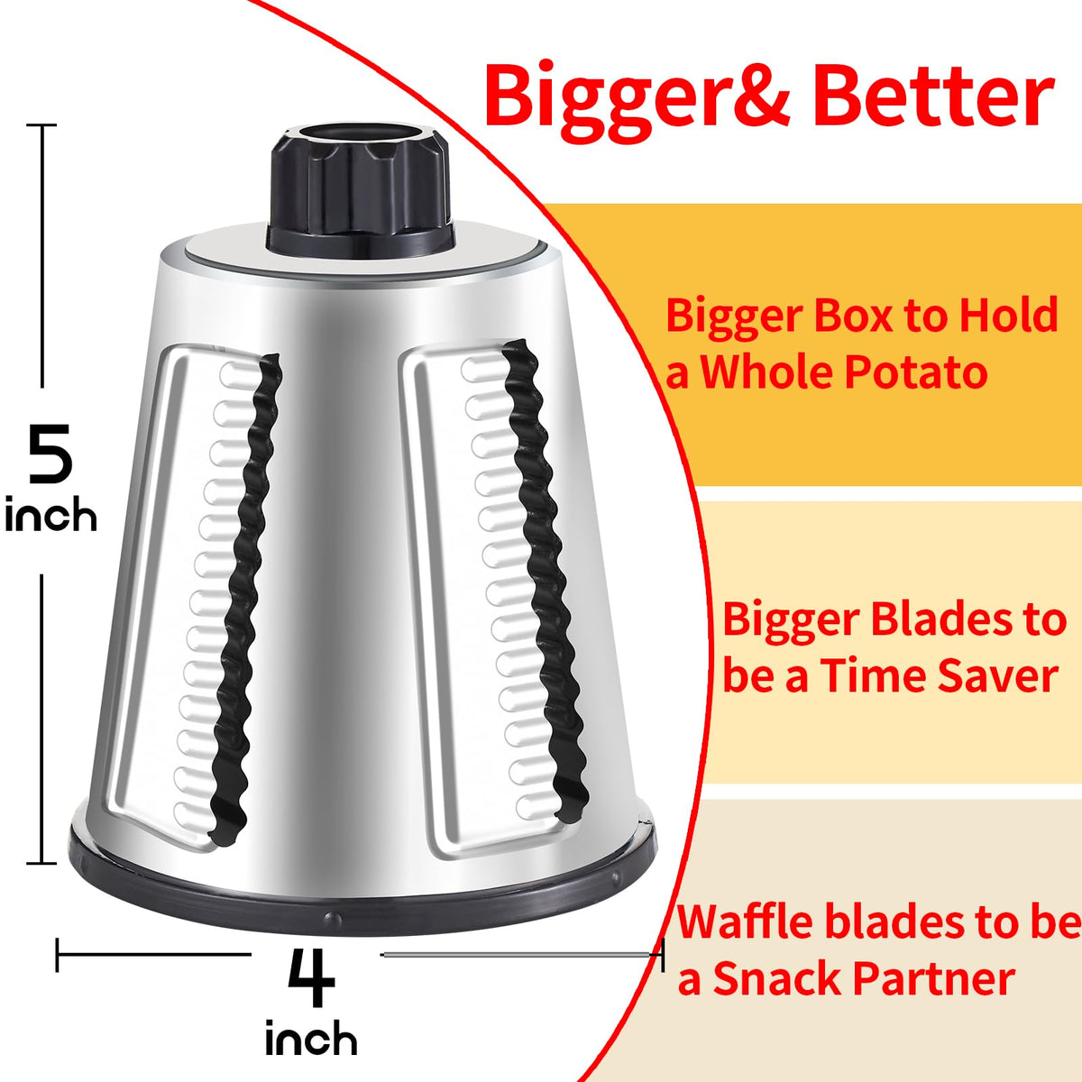 Weltonhm rotary cheese grater side view showing stable suction base