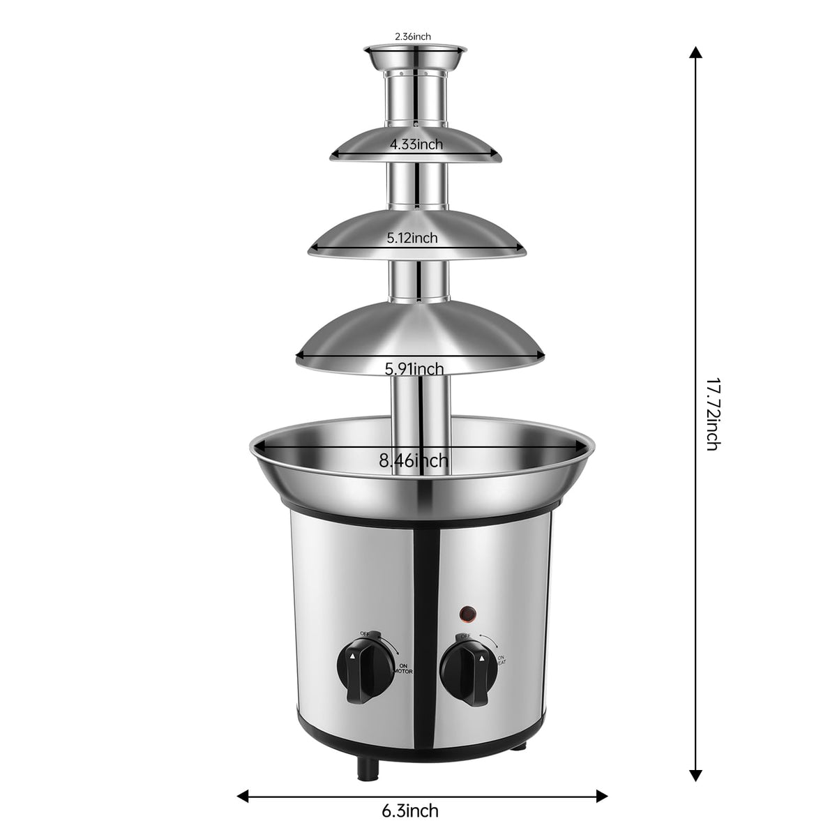 High-capacity chocolate fountain by WEMAKMAK supports crowd-friendly desserts.