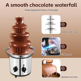 Removable tiers from the WEMAKMAK fountain simplify cleaning after use.