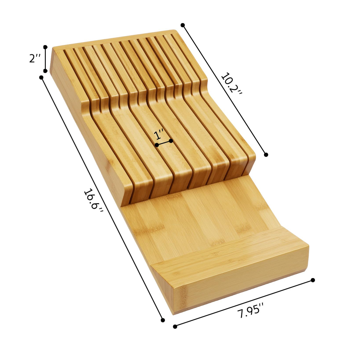 WenCraft large-capacity block holds up to thirteen knives securely.