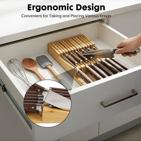 WenCraft large-knife slots fit up to long blades for versatile prep.
