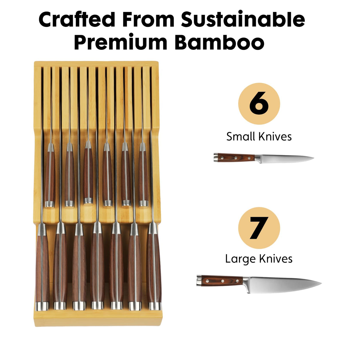 WenCraft smooth-finish bamboo design adds style to your drawer.