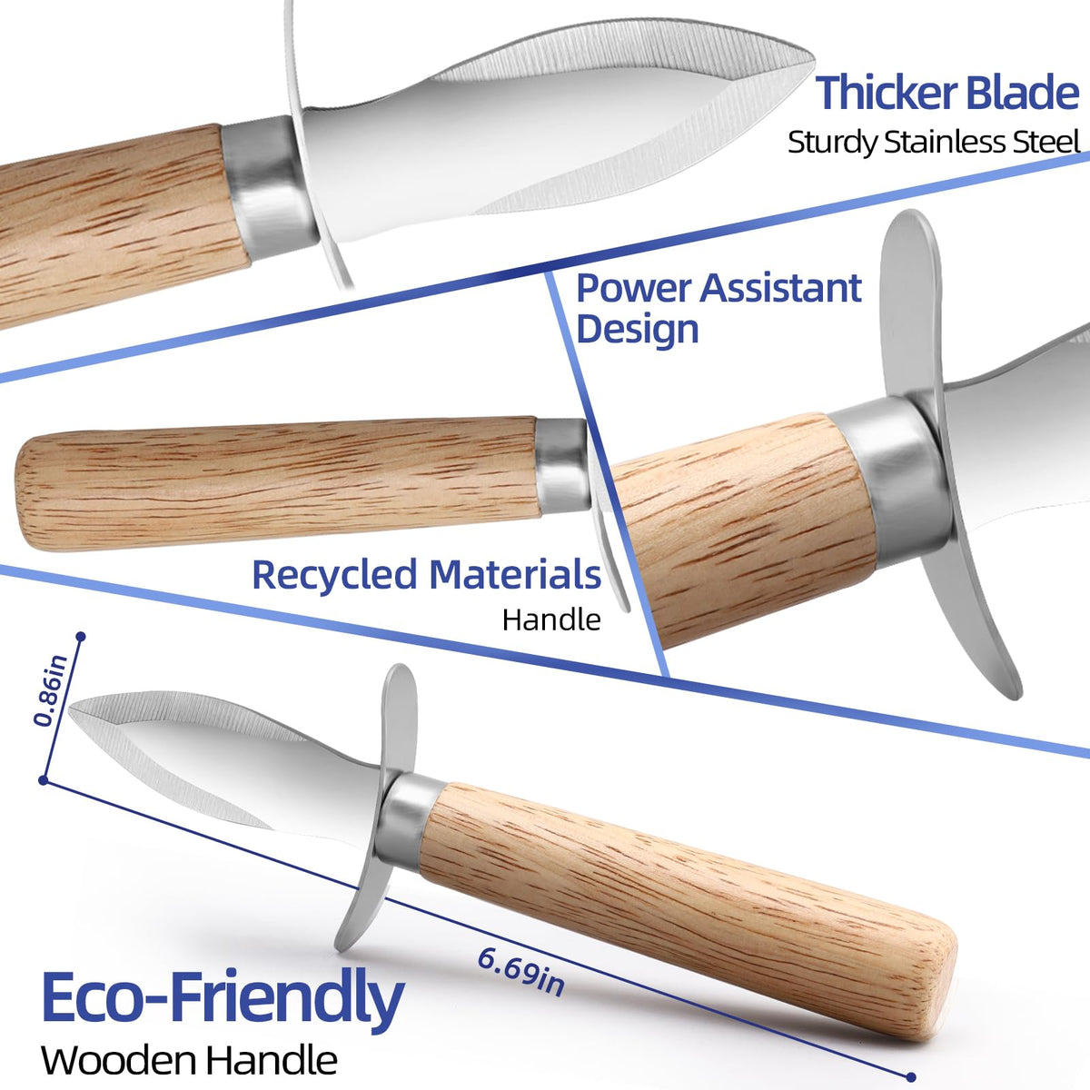 WENDOM oyster knife opening shell with precision and safety