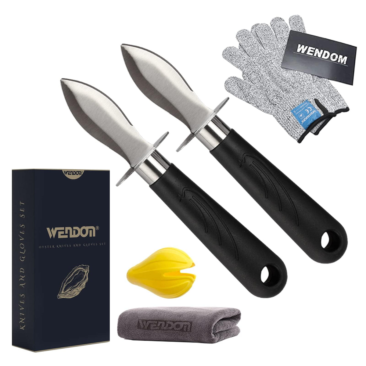 WENDOM oyster knife shucker set packaging box for gifting and storage.