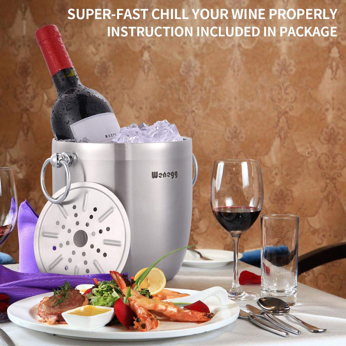 WENEGG ice scoop included for easy, mess-free serving