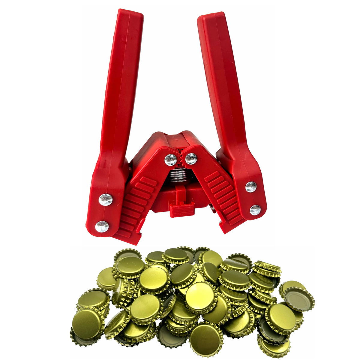 WENNING manual bottle capper in red for quick 26mm bottle sealing.