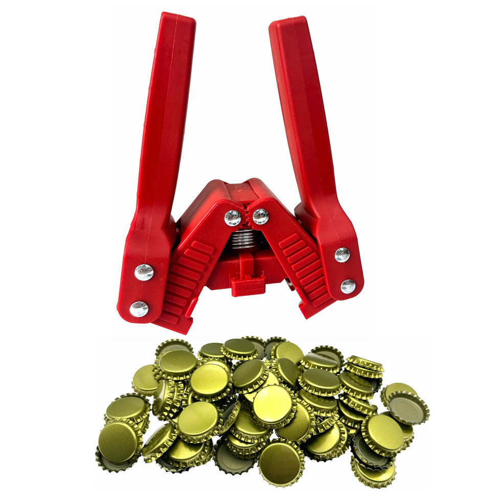 WENNING manual bottle capper in red for quick 26mm bottle sealing.