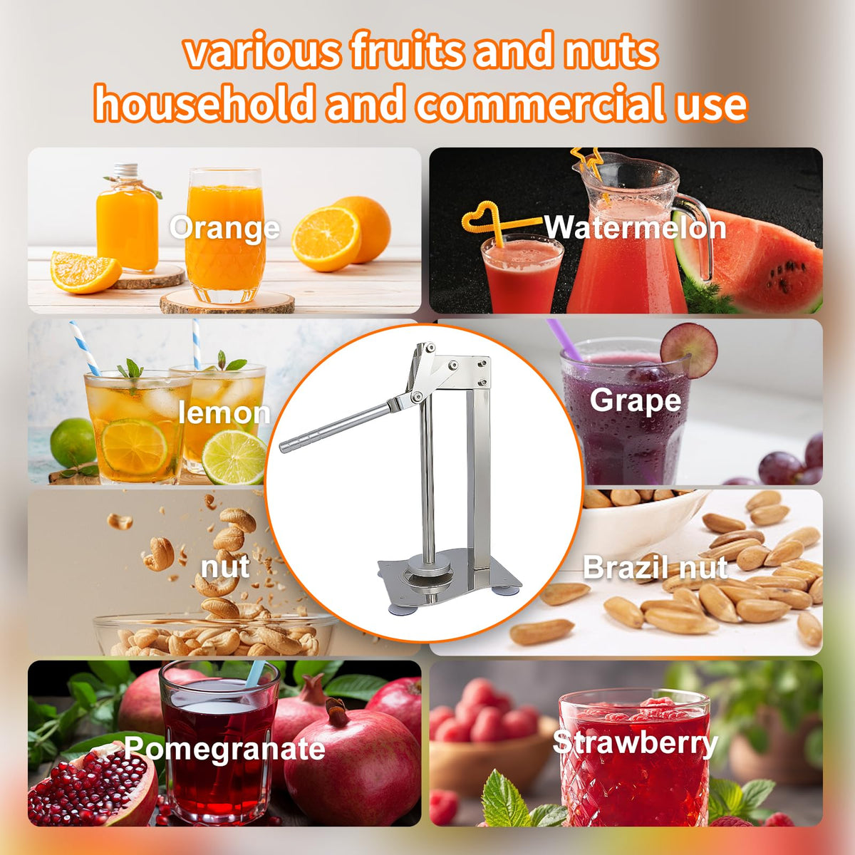 WENNING stainless steel juicer close-up highlights durable build and rust resistance.