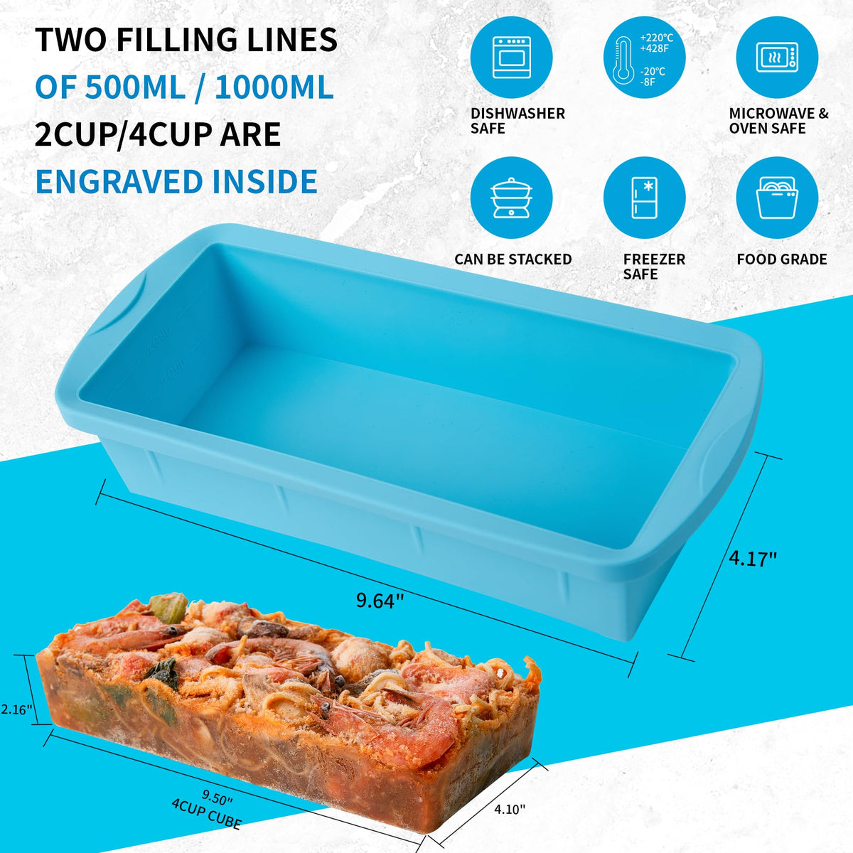WENQING tray with anti-slip handles for easy carrying from fridge to counter.