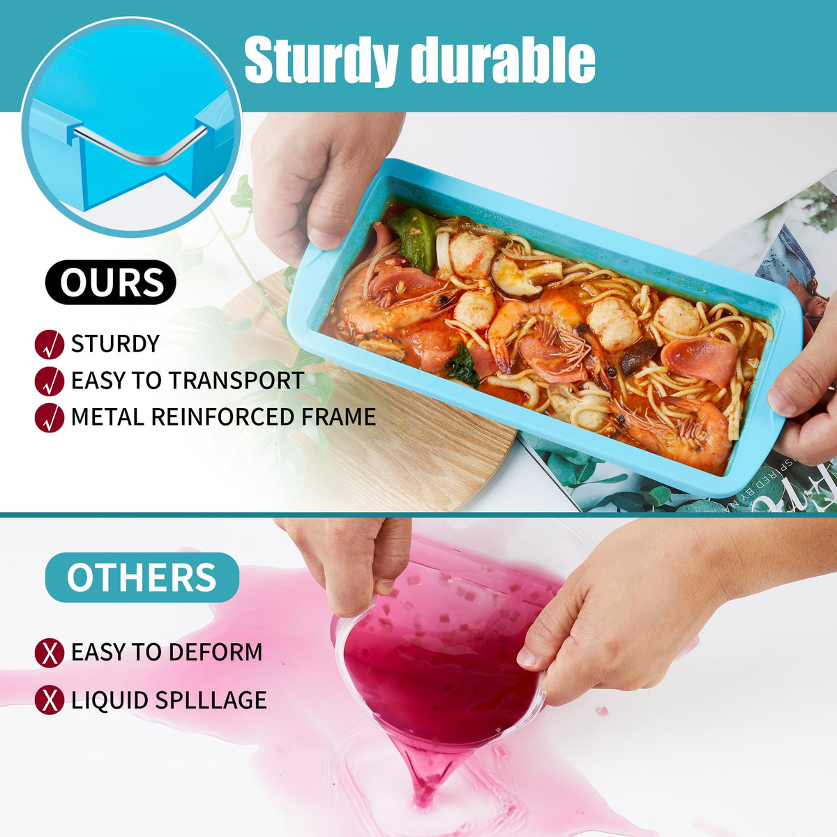 WENQING tray with two- and four-cup fill lines for precise portions.