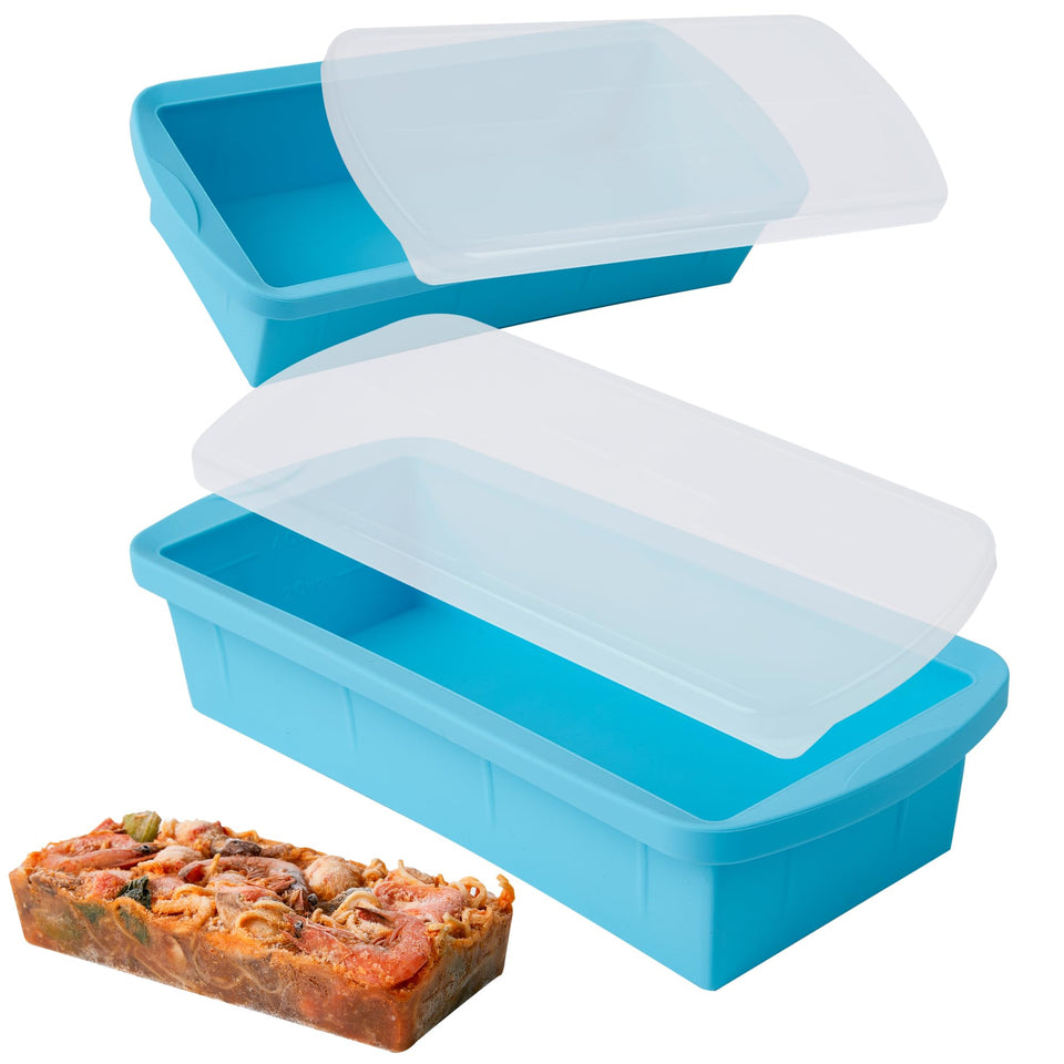 WENQING silicone freezer tray with lid, organized ice cubes and easy storage.