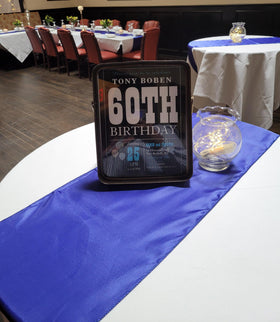 WENSINL satin red runner on banquet table setup