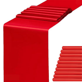 WENSINL satin red table runner pack on table adds bold color for events
