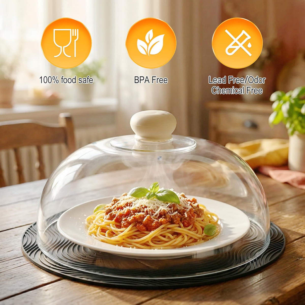WENWELL dome design fits most plates for full coverage