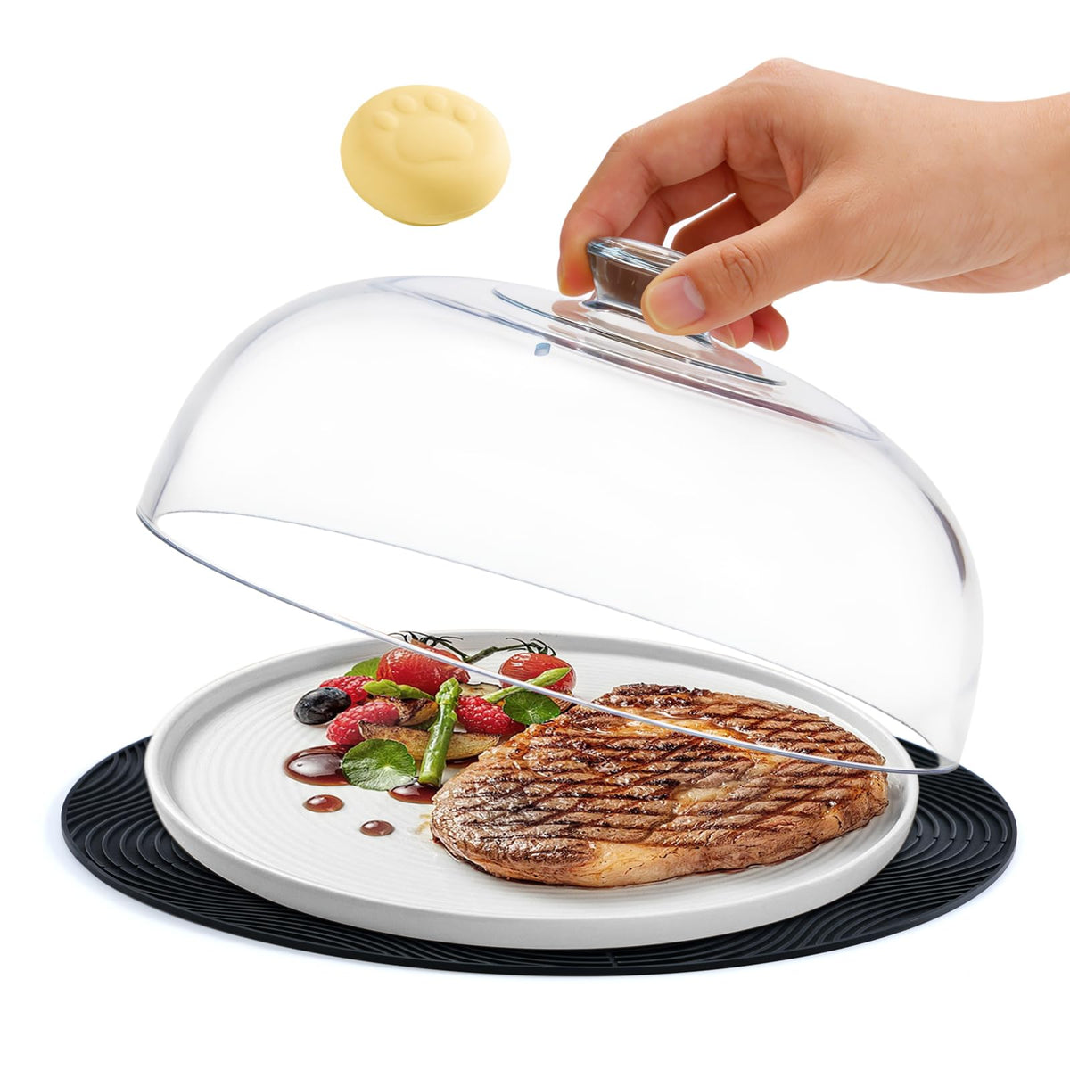 WENWELL glass microwave splatter cover provides a clear view while reducing mess
