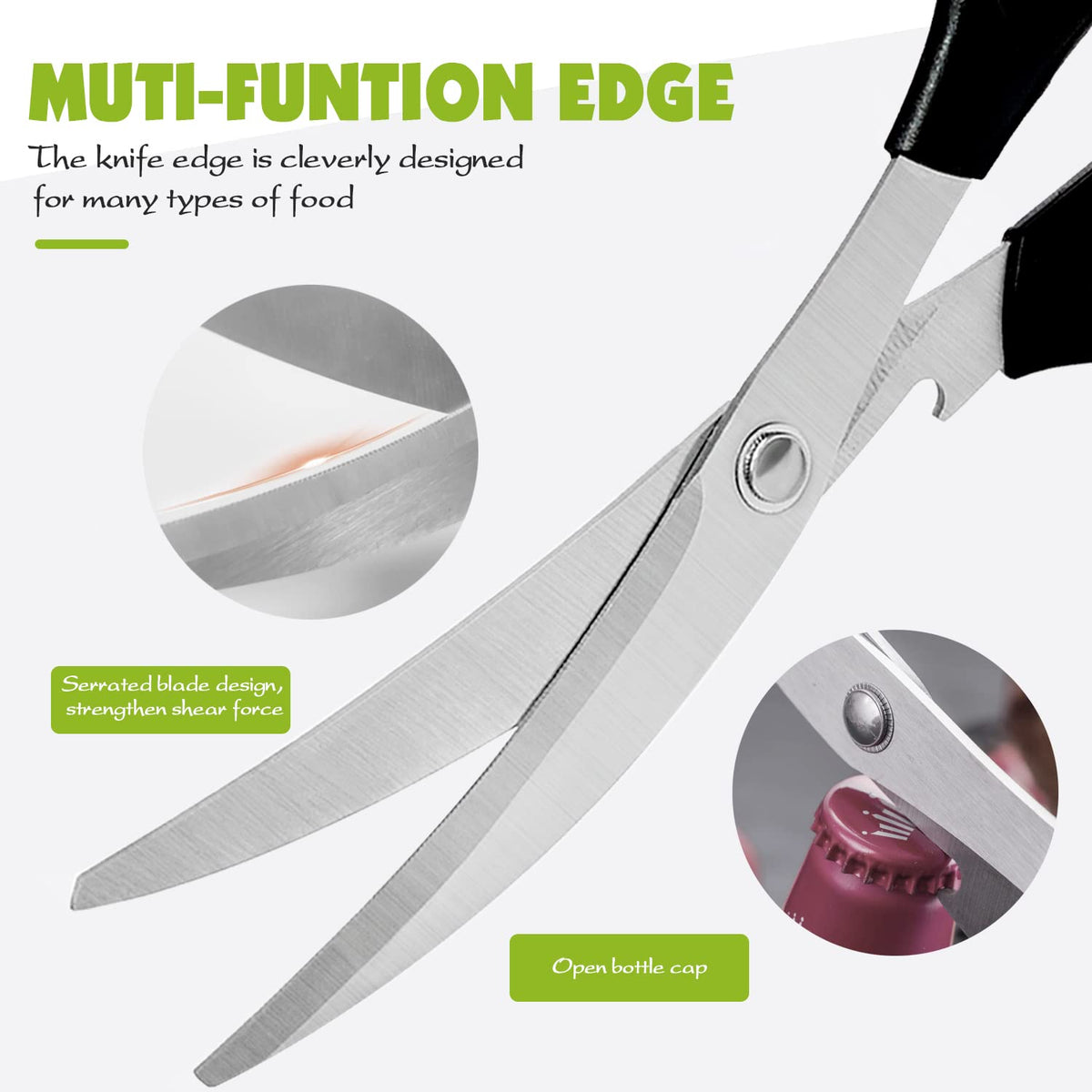 Weogot barbecue shears anti-scalding handle for cool grip.