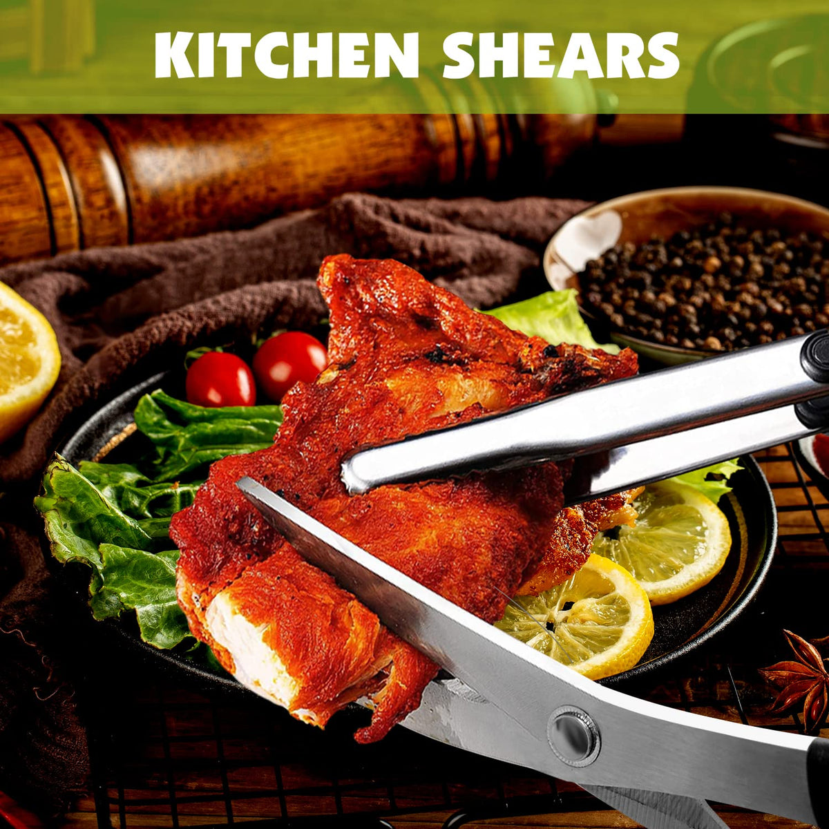 Weogot 10 inch tongs with serrated grip for better control.